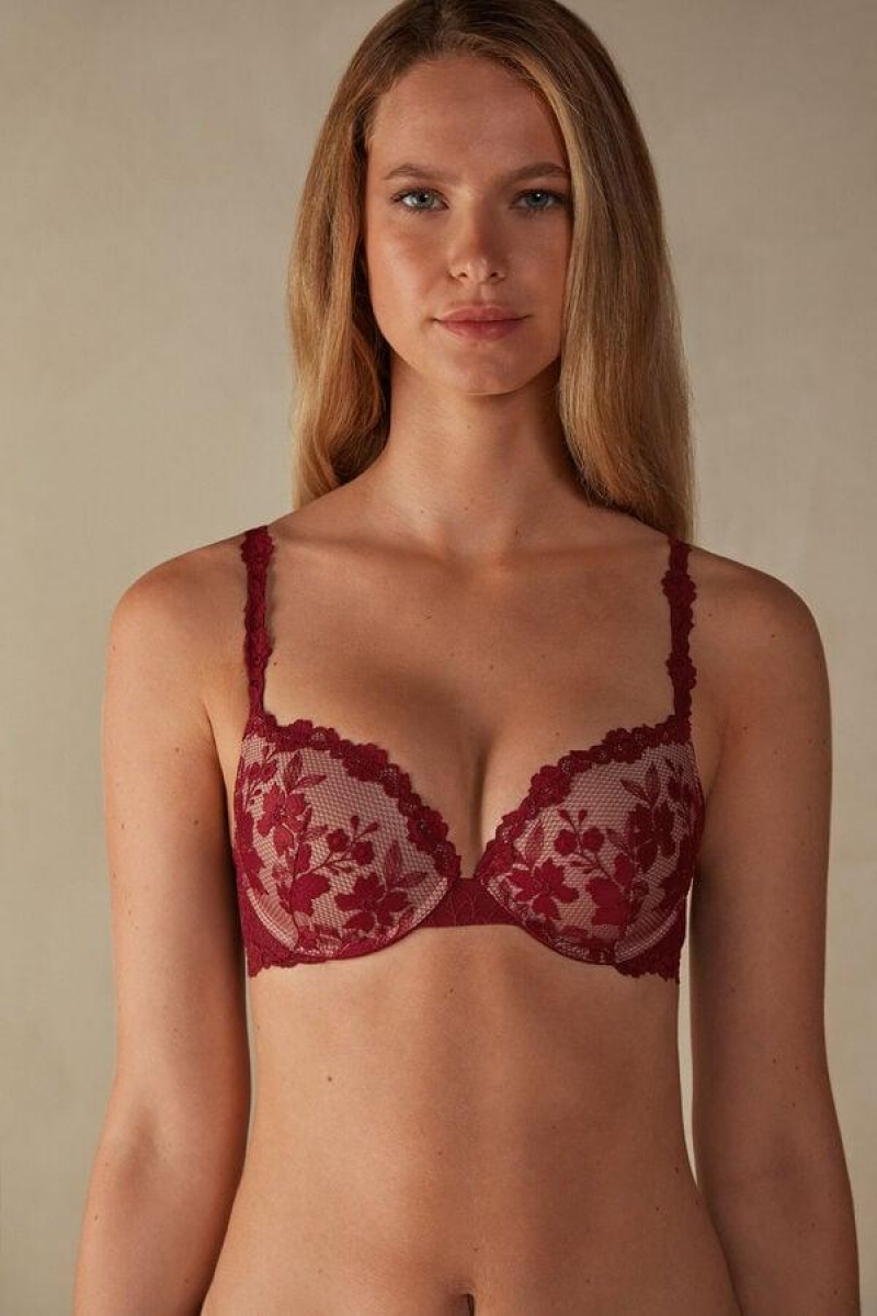 Intimissimi In Full Bloom Elettra Super Push-up BH Dame Rød | DK4755HK