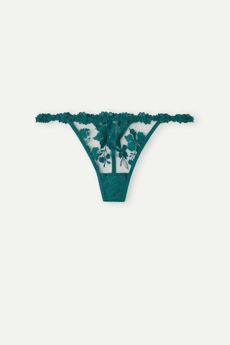 Intimissimi In Full Bloom String Thong Trusser Dame Grøn | DK3787GL