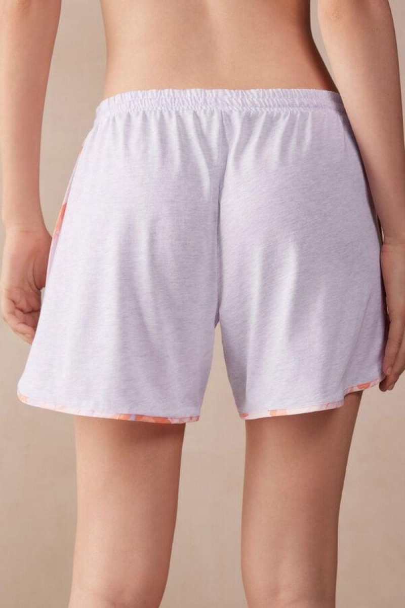 Intimissimi Iris and Apricot Supima® Ultrafresh Bomulds Shorts Pyjamas Dame Lilla | DK4099GL