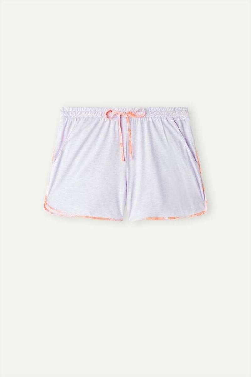 Intimissimi Iris and Apricot Supima® Ultrafresh Bomulds Shorts Pyjamas Dame Lilla | DK4099GL