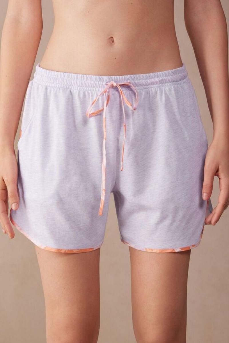 Intimissimi Iris and Apricot Supima® Ultrafresh Bomulds Shorts Pyjamas Dame Lilla | DK4099GL