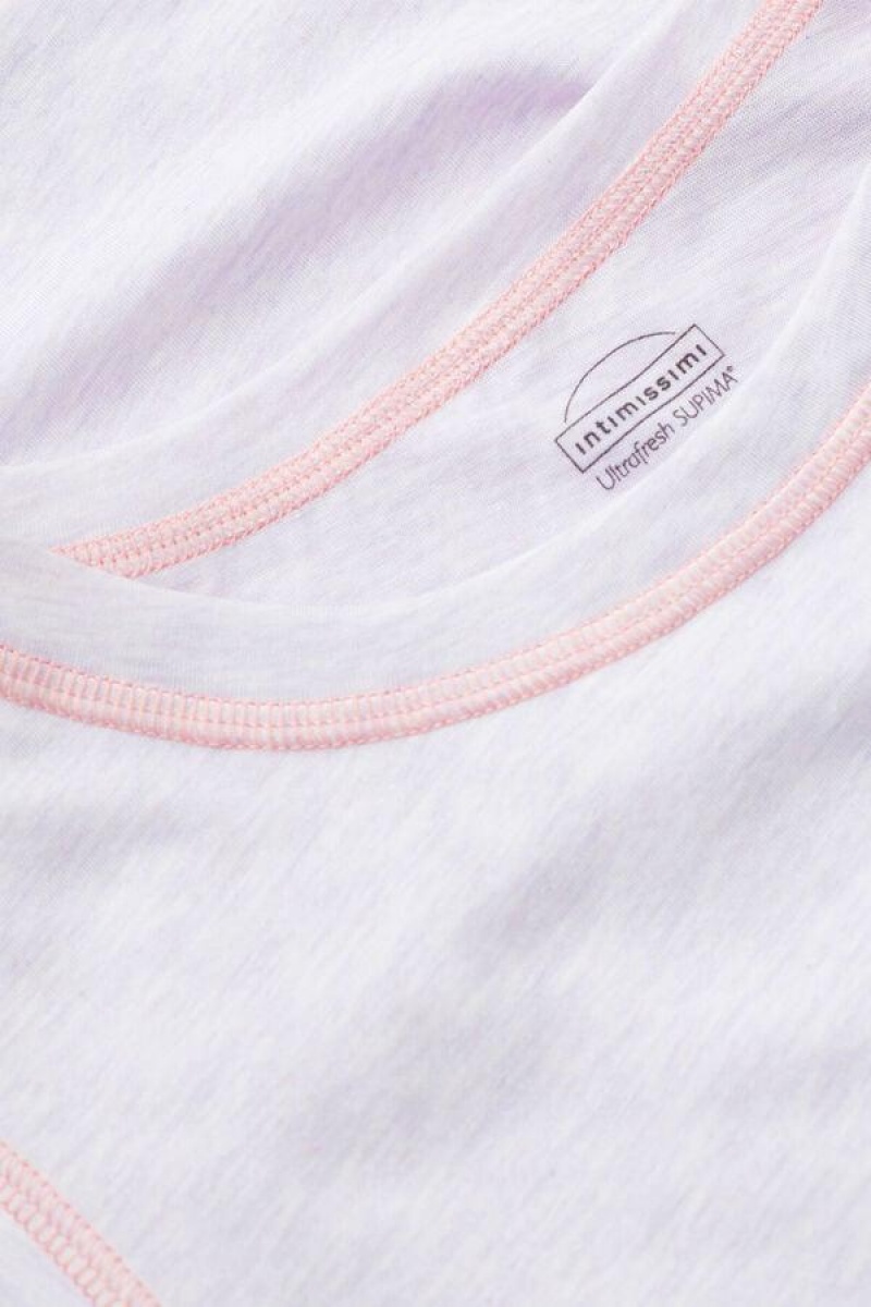 Intimissimi Iris and Apricot Ultrafresh Supima® Bomulds Tank Top Pyjamas Dame Lilla | DK3973KI