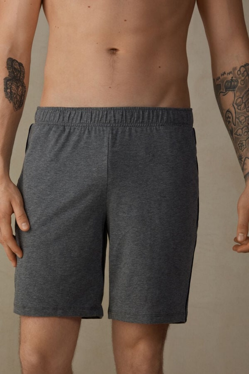 Intimissimi Jersey Shorts Pyjamas Herre Dyb Grå | DK3188KI