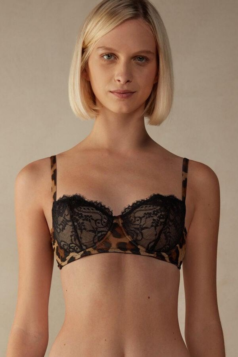 Intimissimi Lady Animalier Balconette BH Dame Sort | DK5009DN