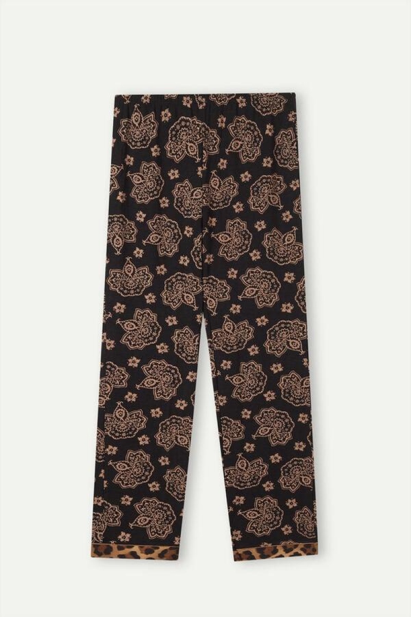 Intimissimi Lady Animalier Modal Pants Pyjamas Dame Sort | DK4002GL