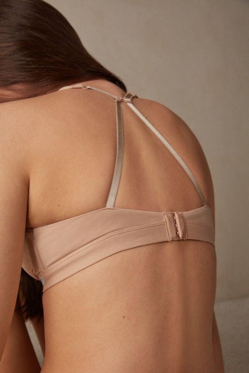 Intimissimi Lara Bomulds Triangle BH Dame Beige | DK4789IS