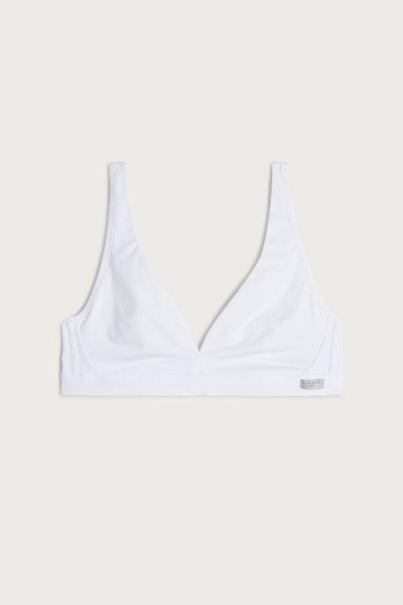 Intimissimi Lara Bomulds Triangle BH Dame Hvide | DK4603DN