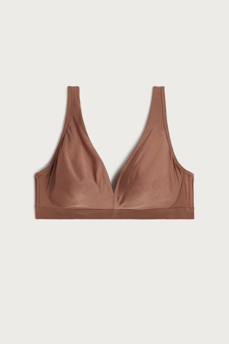 Intimissimi Lara Ultralight Microfiber Triangle BH Dame Mørkebeige | DK4619GL