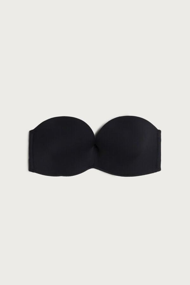 Intimissimi Laura Microfiber Bandeau BH Dame Sort | DK4931HK