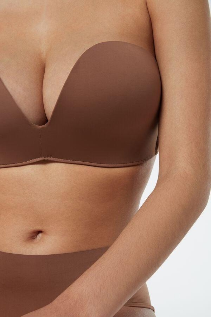 Intimissimi Laura Microfiber Bandeau BH Dame Mørkebeige | DK4837PQ