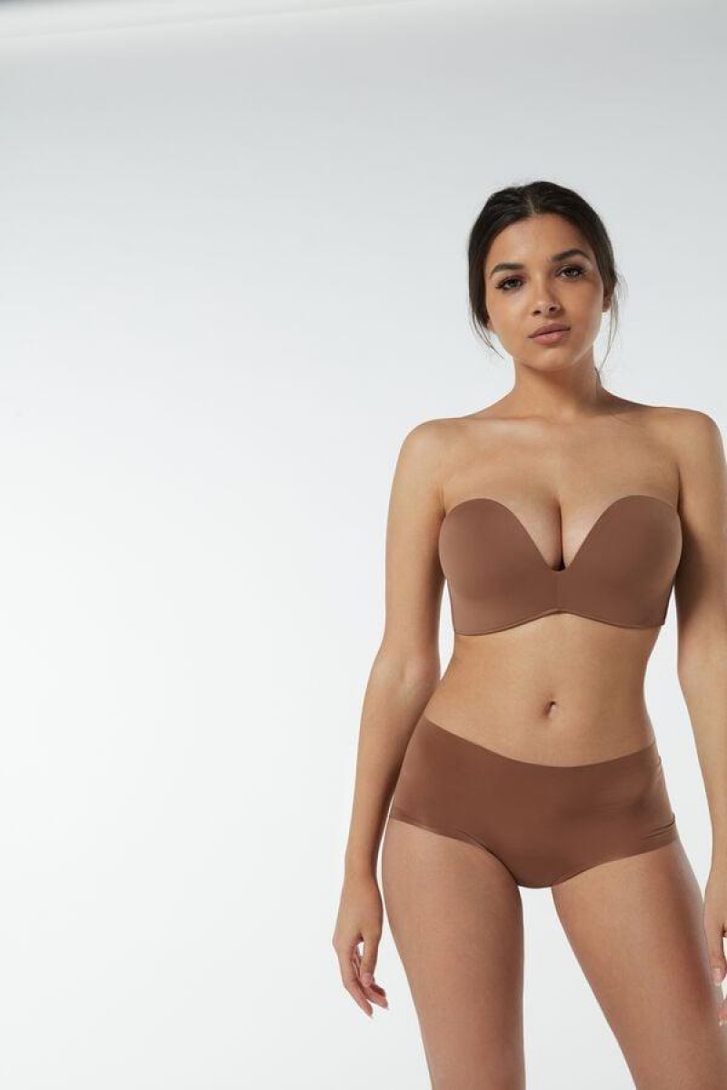 Intimissimi Laura Microfiber Bandeau BH Dame Mørkebeige | DK4837PQ