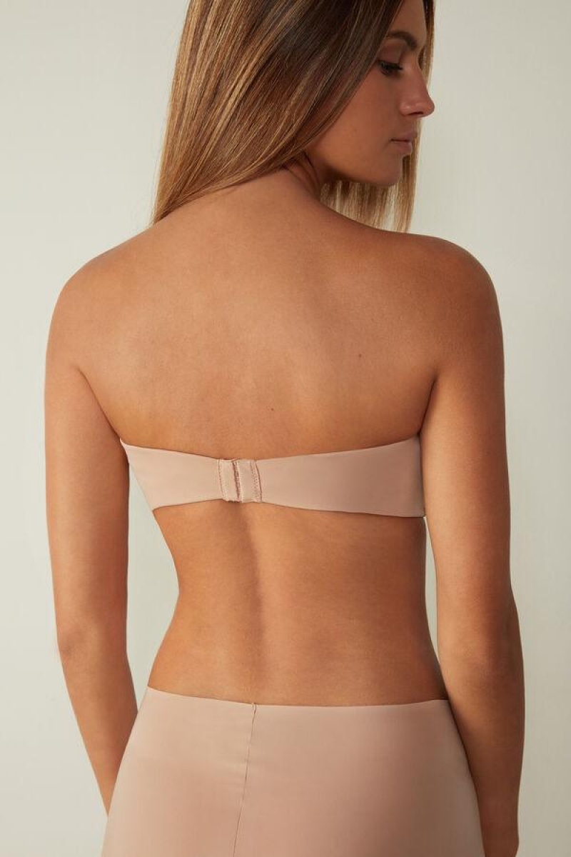 Intimissimi Laura Microfiber Bandeau BH Dame Beige | DK4828SO