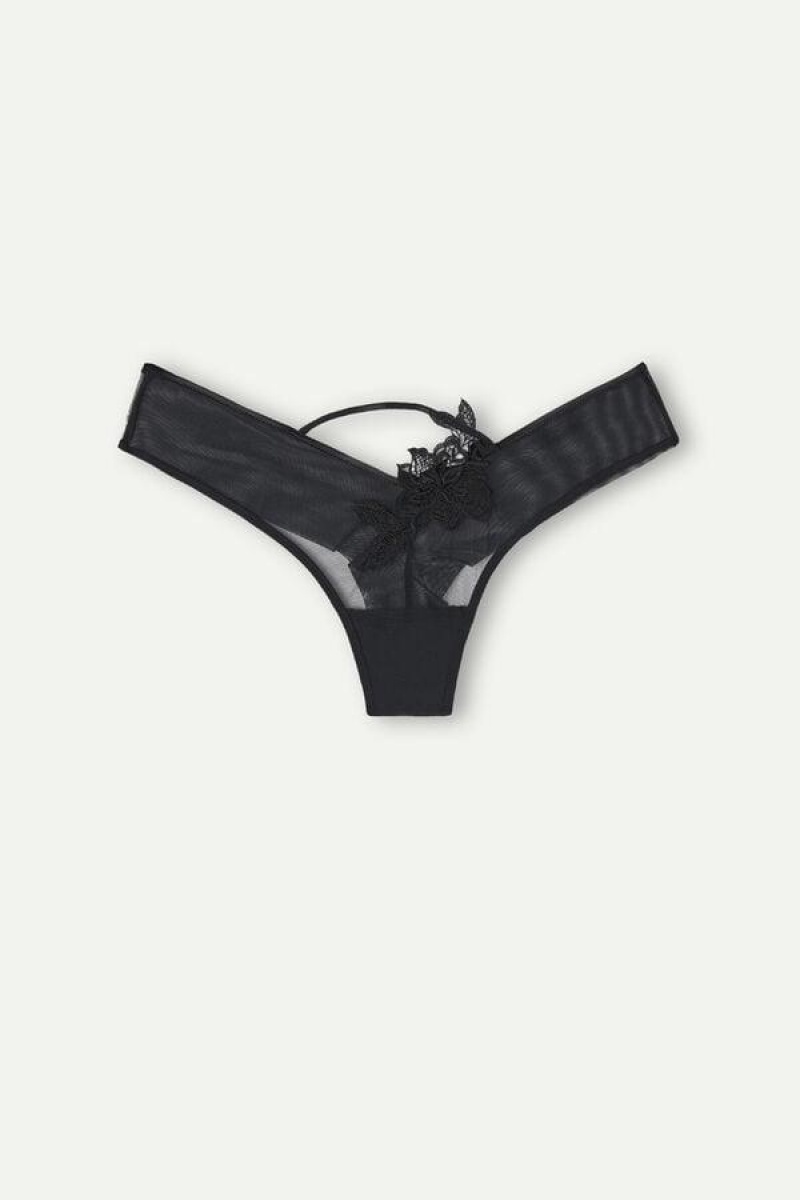 Intimissimi Layers of Lust ‘80s Stil Brazilian Trusser Dame Sort | DK3552VD