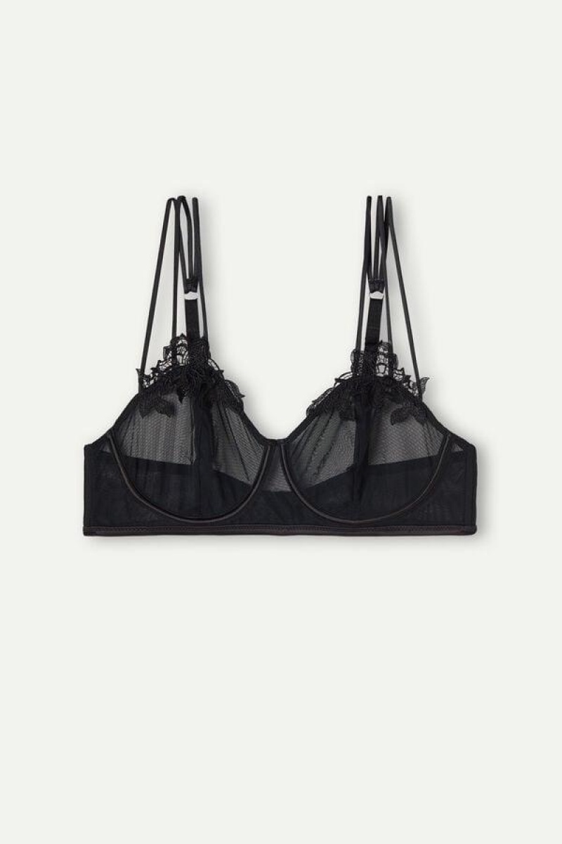 Intimissimi Layers of Lust Balconette BH Dame Sort | DK5008FM