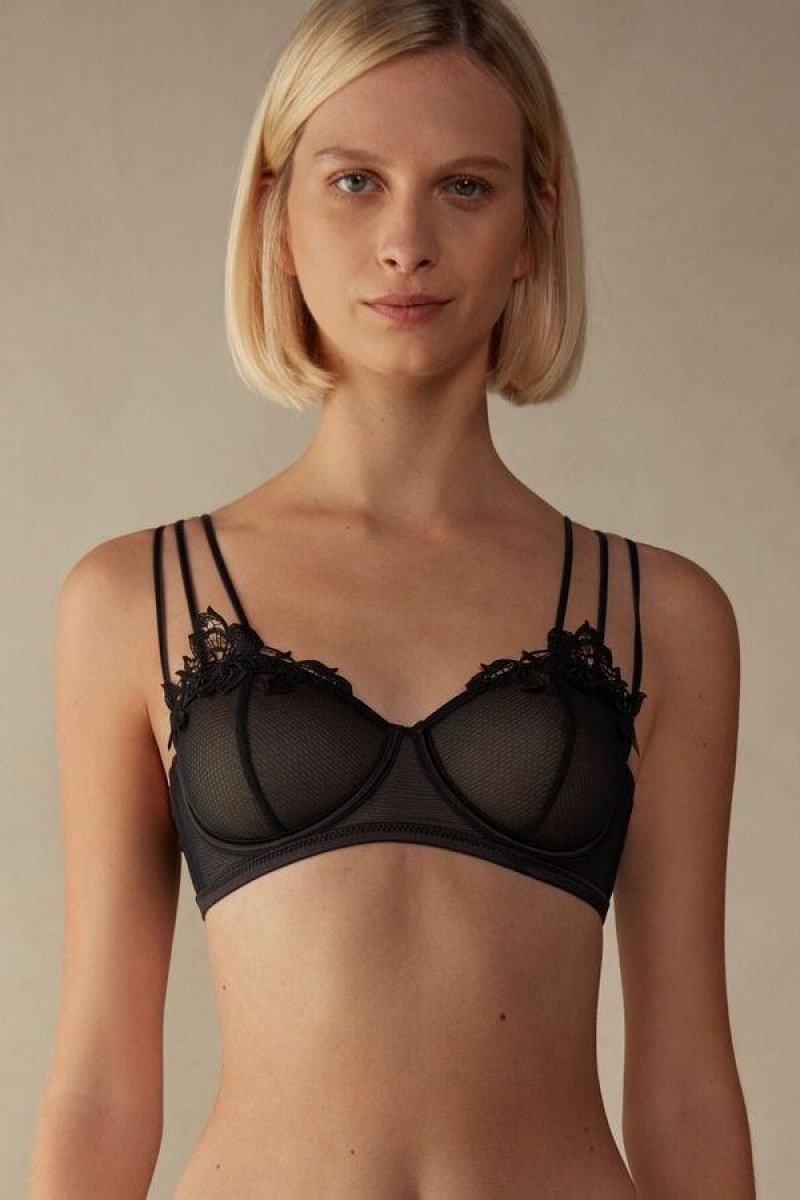 Intimissimi Layers of Lust Balconette BH Dame Sort | DK5008FM