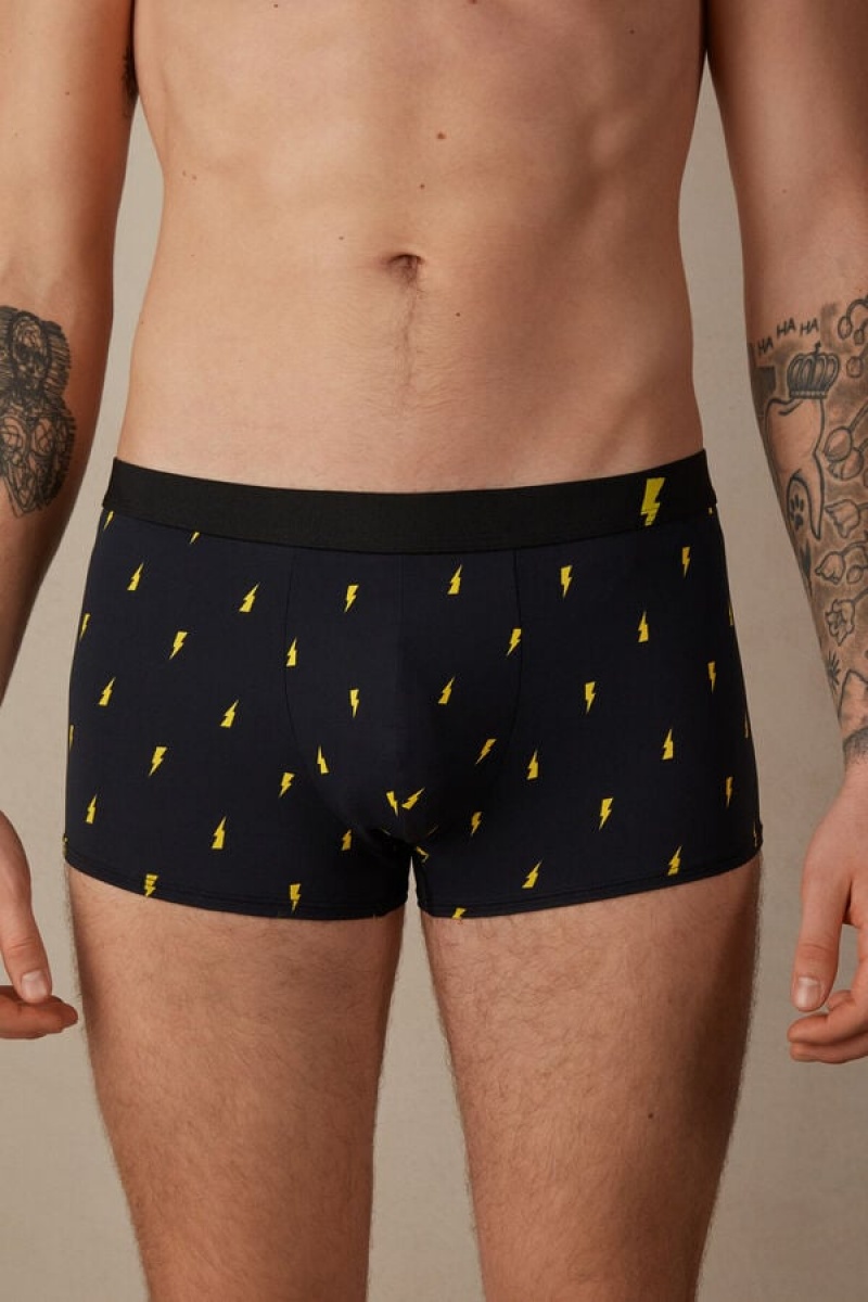 Intimissimi Lightning Bolt in Microfiber Boxer Herre Sort | DK3401KI