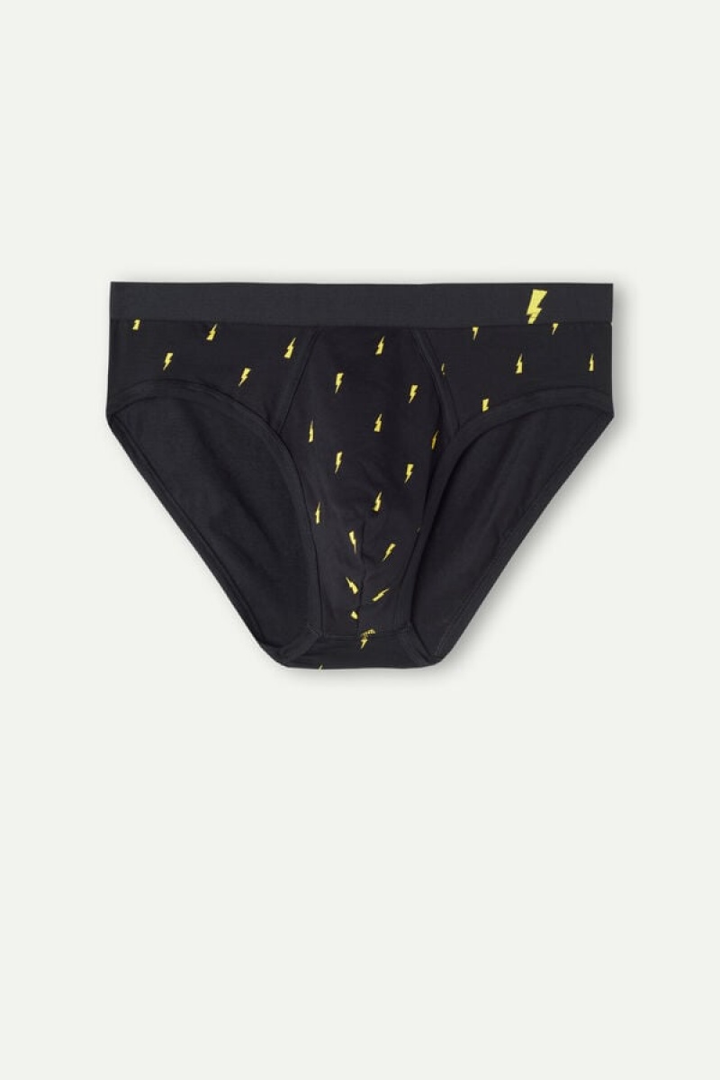 Intimissimi Lightning Bolt in Stretch Supima® Bomulds Trusser Herre Sort | DK3334GL