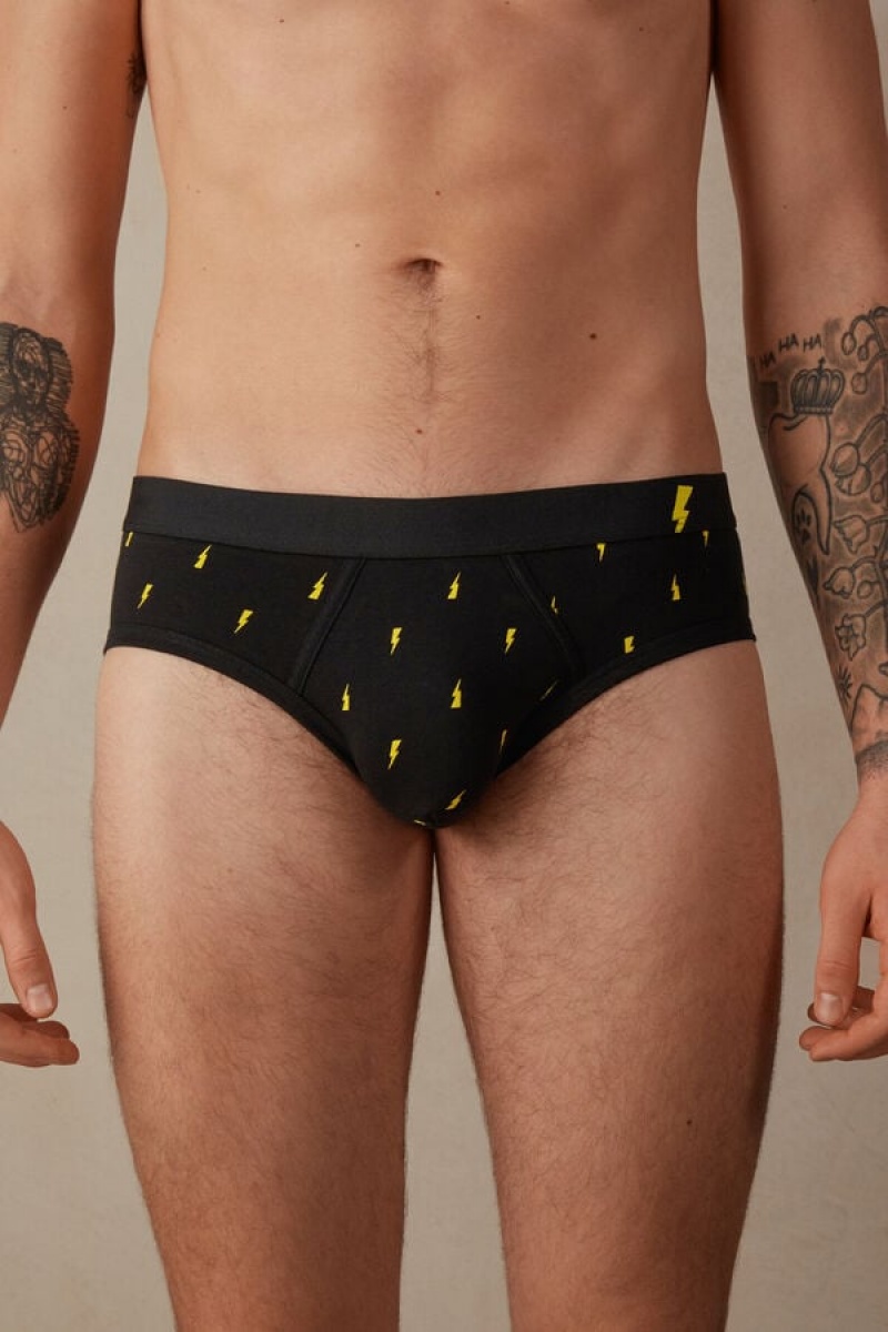 Intimissimi Lightning Bolt in Stretch Supima® Bomulds Trusser Herre Sort | DK3334GL