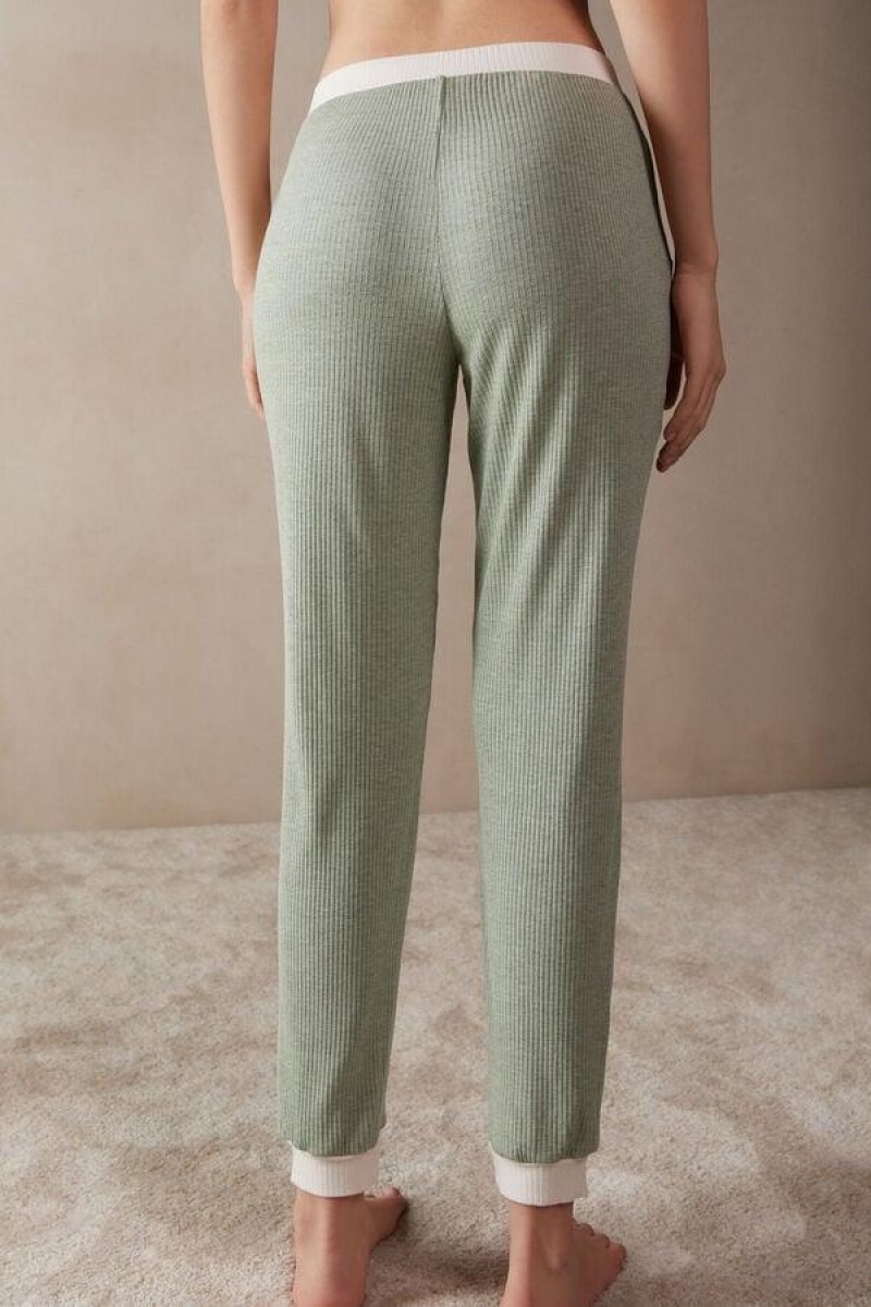 Intimissimi Lost in Fields Full Length Pants in Modal Pyjamas Dame Grøn | DK4018NB