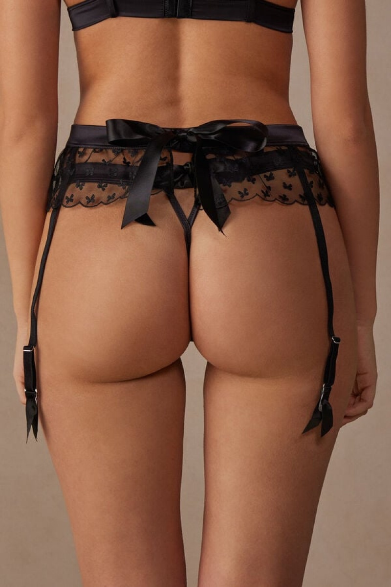 Intimissimi Love Cadeau Garter Belt Lingeri Dame Sort | DK4155AP