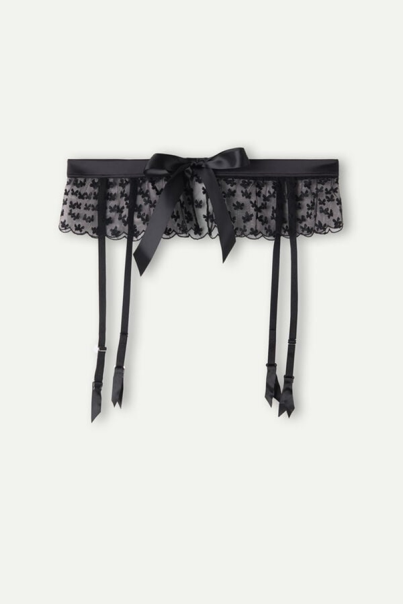 Intimissimi Love Cadeau Garter Belt Lingeri Dame Sort | DK4155AP