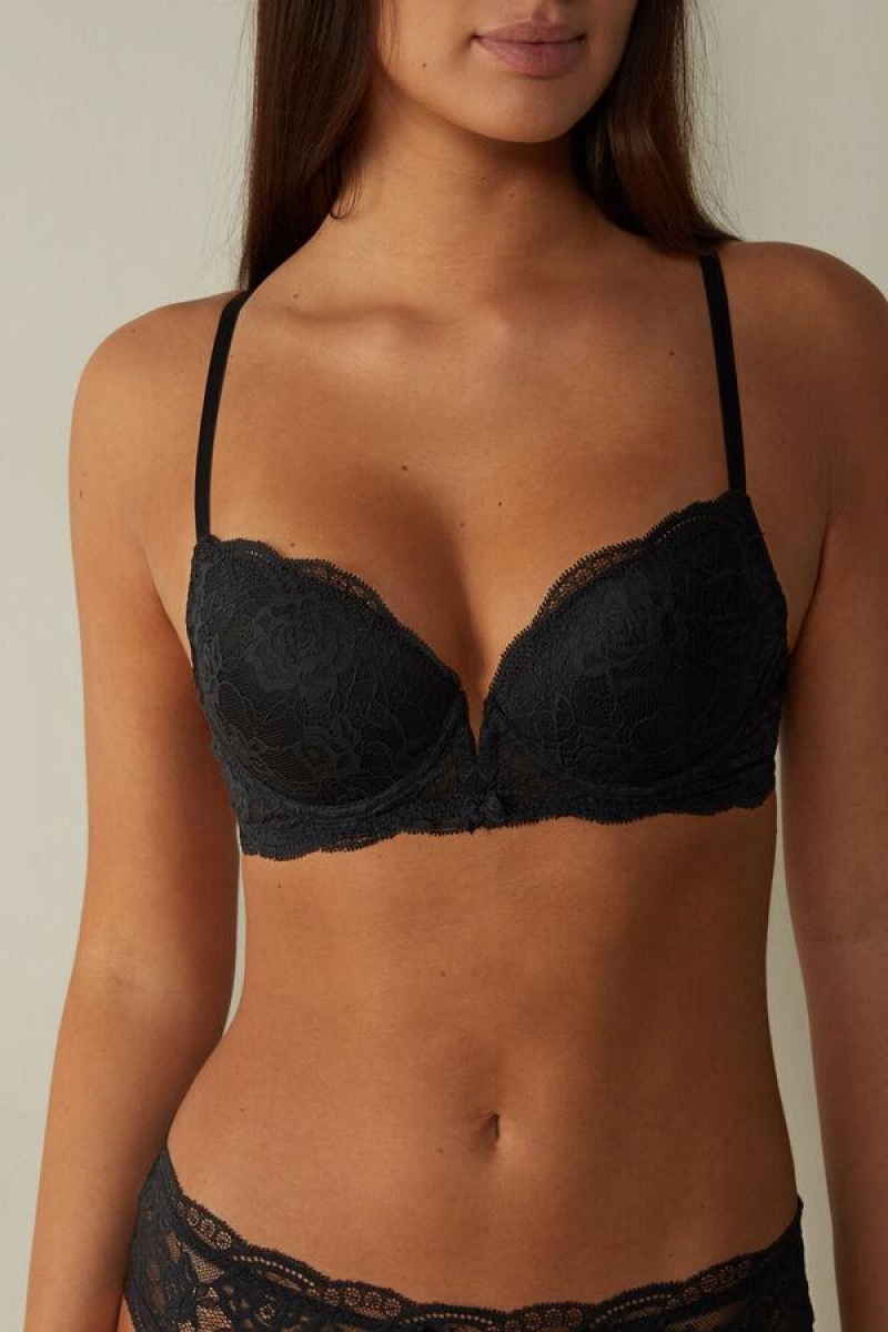 Intimissimi Mia Blonder Super Push-Up BH Dame Sort | DK4718WY