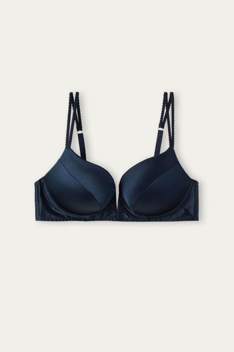 Intimissimi Mia Silk Super Push-Up BH Dame Blå | DK4749CE