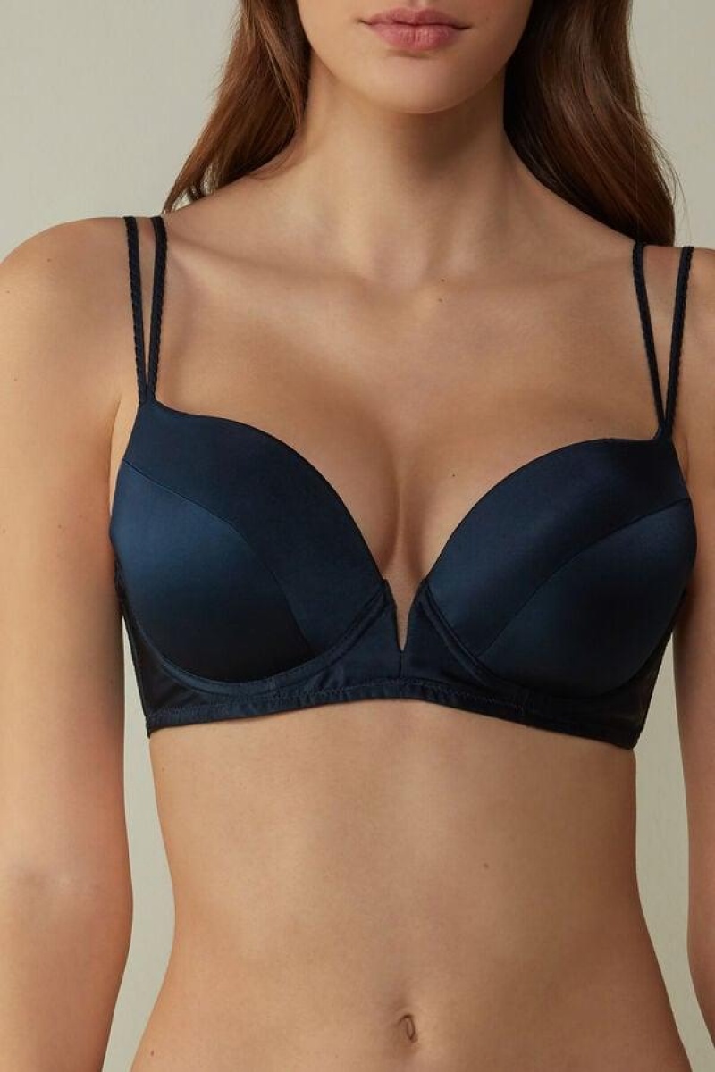 Intimissimi Mia Silk Super Push-Up BH Dame Blå | DK4749CE