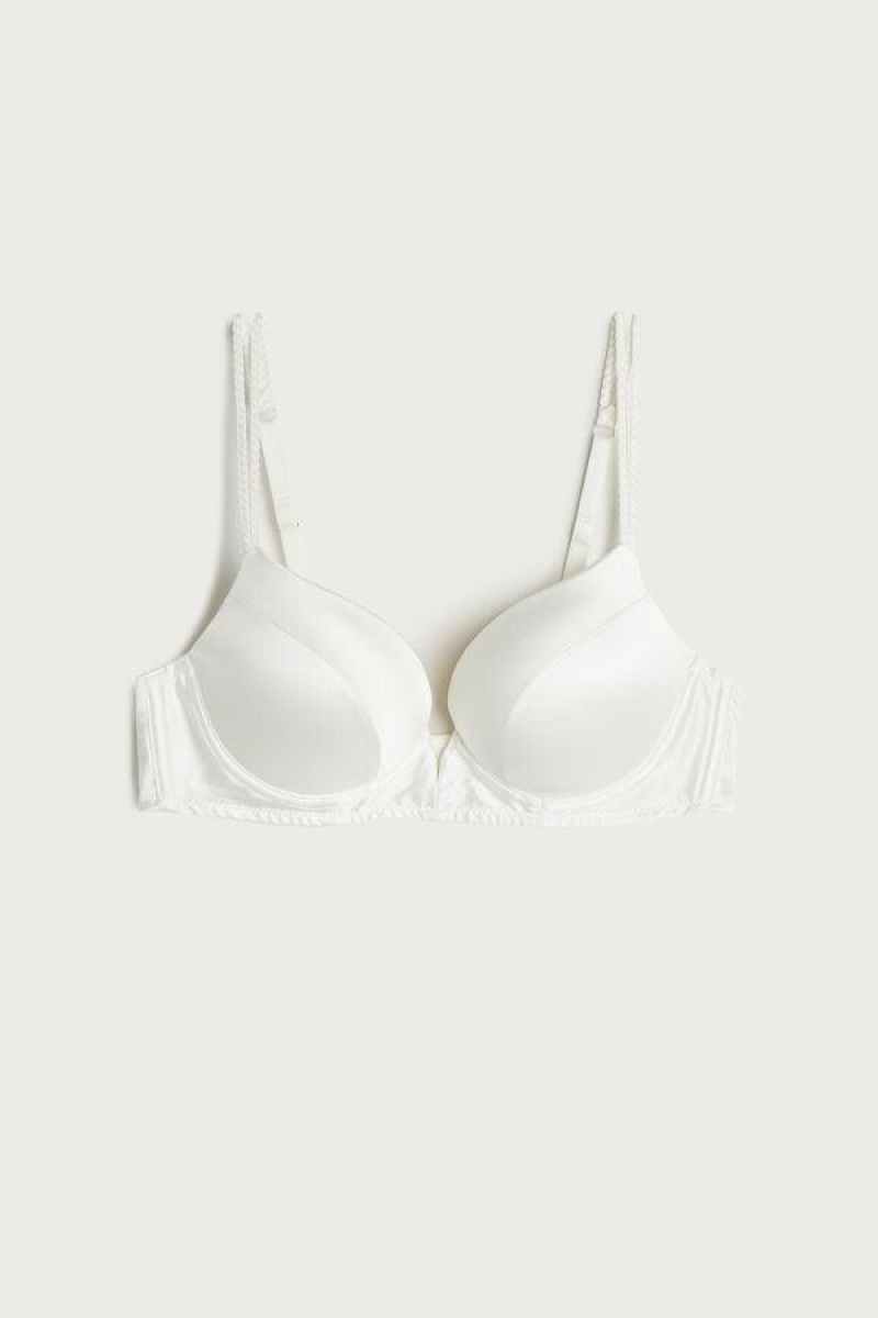 Intimissimi Mia Silk Super Push-Up BH Dame Hvide | DK4724FM