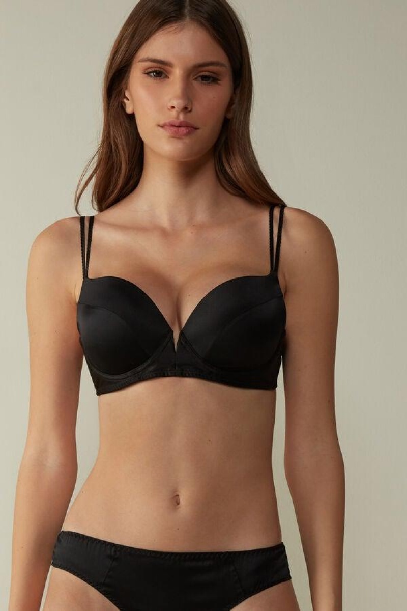 Intimissimi Mia Silk Super Push-Up BH Dame Sort | DK4723GL