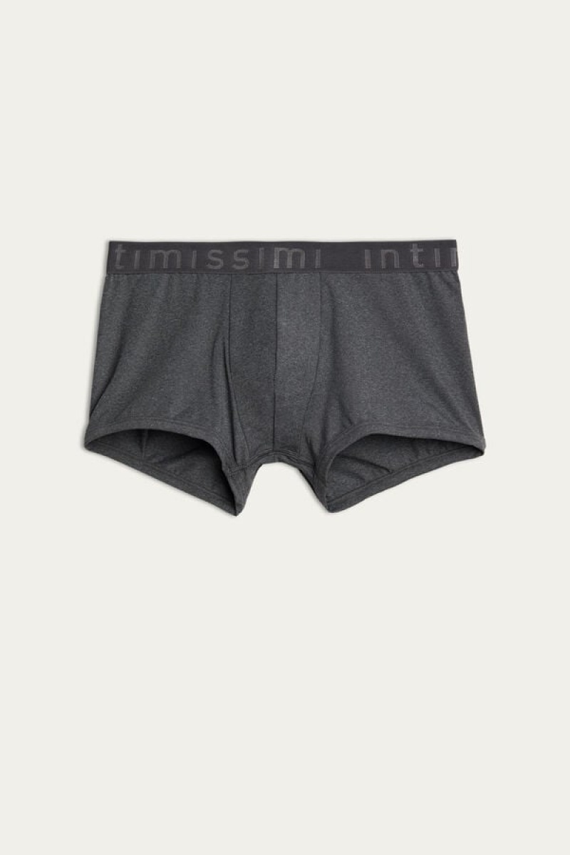 Intimissimi Microfiber Logo Shorts Boxer Herre Dyb Grå | DK3483FM