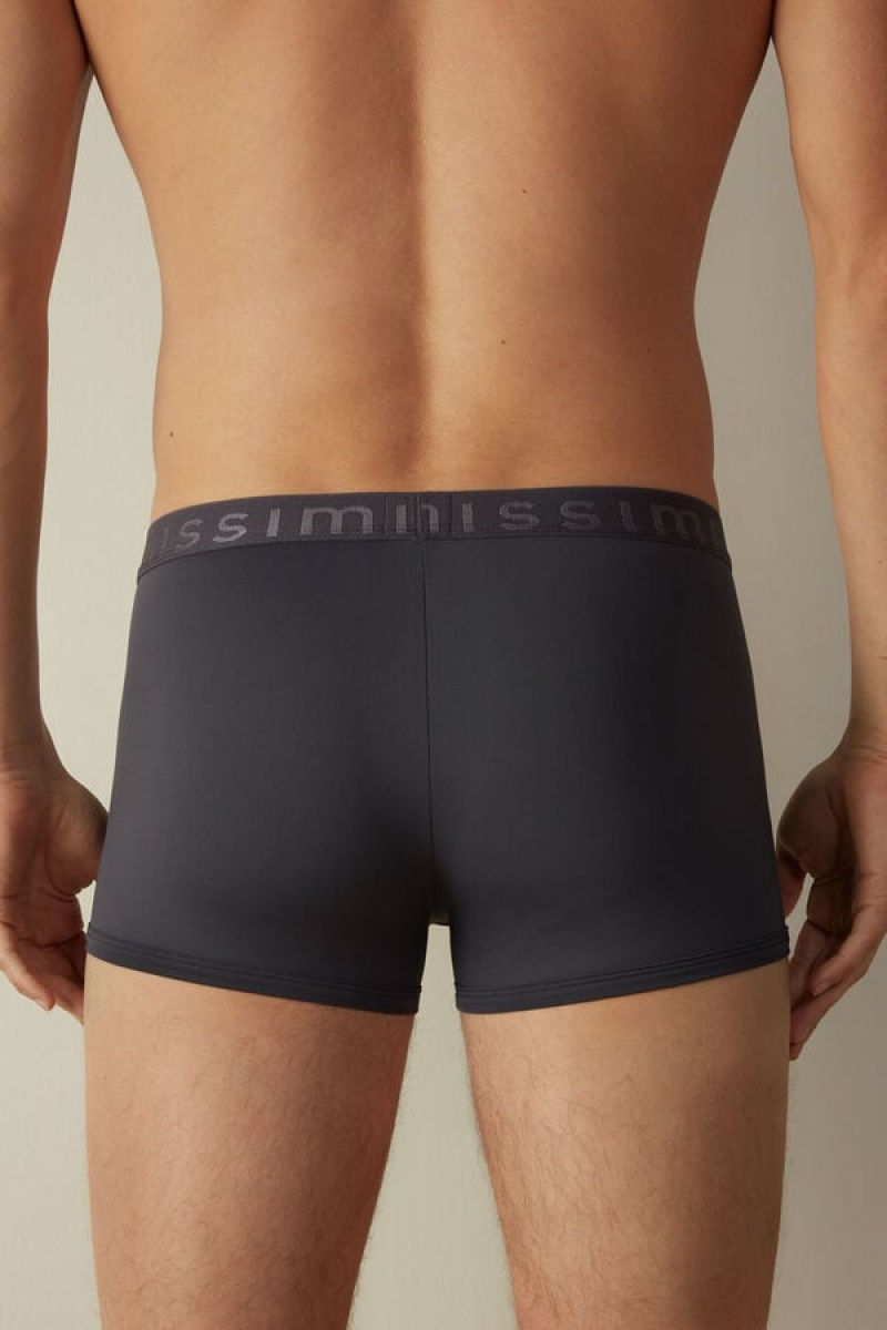 Intimissimi Microfiber Logo Shorts Boxer Herre Grå | DK3433SO