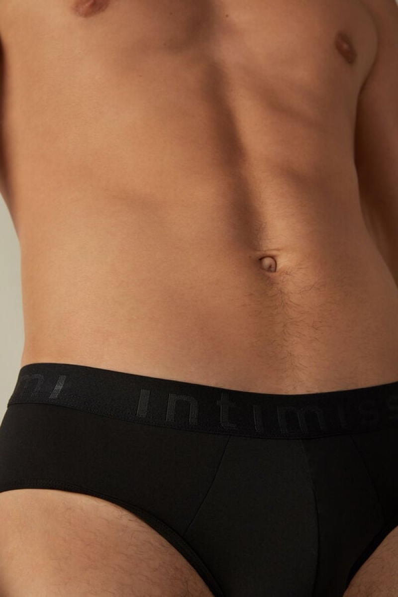 Intimissimi Microfiber with Logo Detail Trusser Herre Sort | DK3386UT