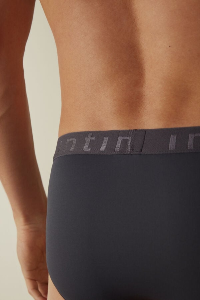 Intimissimi Microfiber with Logo Detail Trusser Herre Grå | DK3378GL