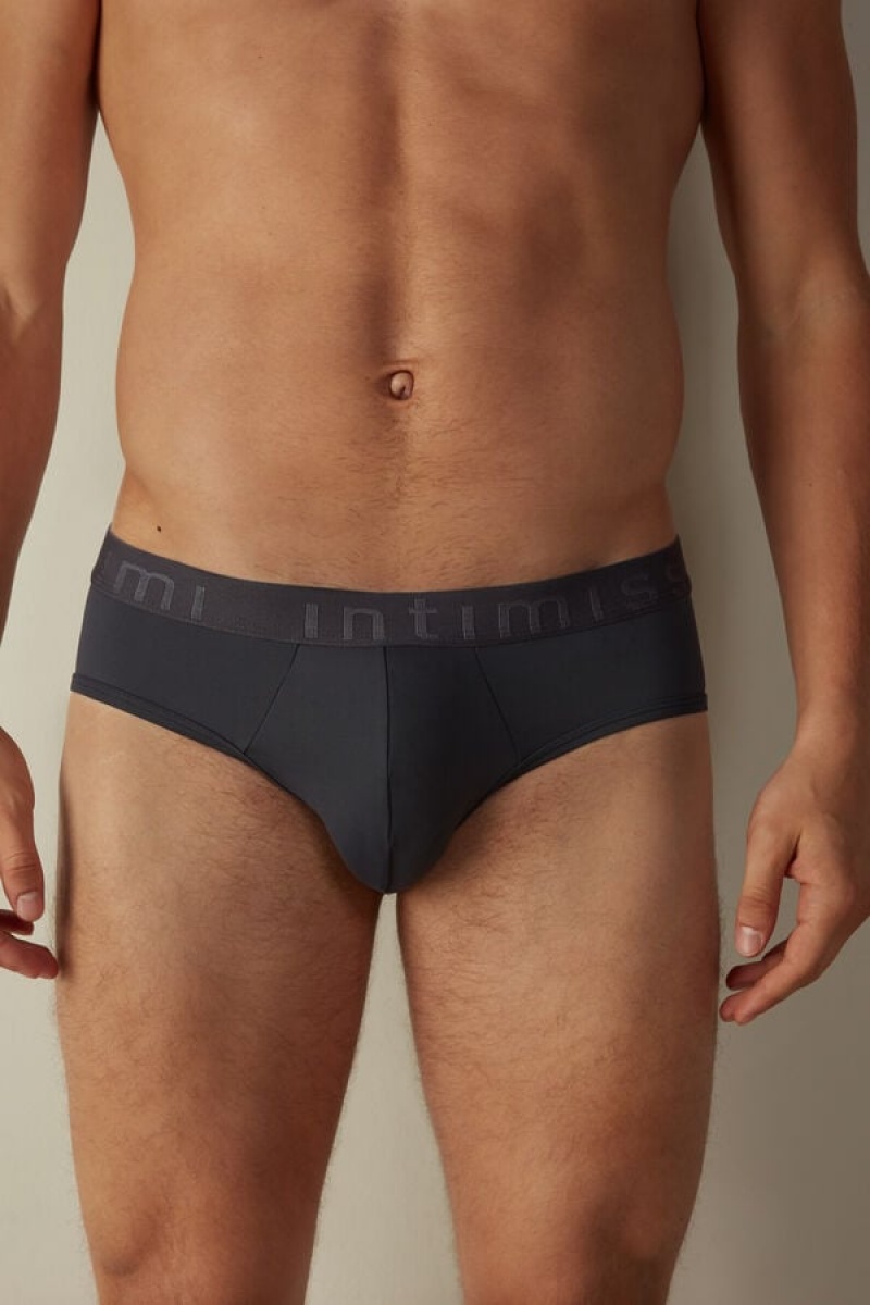 Intimissimi Microfiber with Logo Detail Trusser Herre Grå | DK3378GL