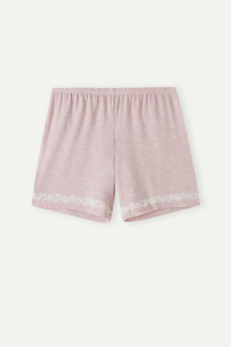 Intimissimi Modal Shorts with Blonder Details Pyjamas Dame Lyselyserød | DK4066EX