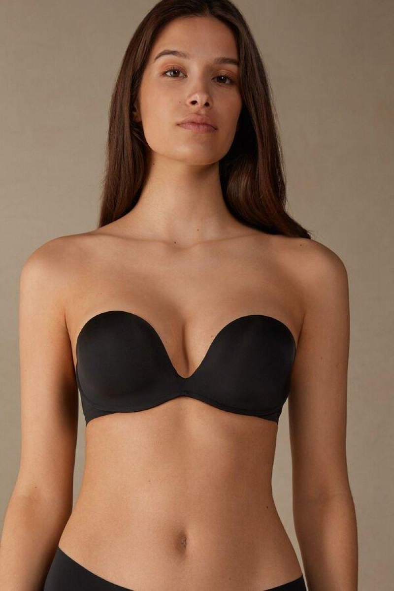 Intimissimi Monica Bandeau in Ultralight Microfiber BH Dame Sort | DK4841YU