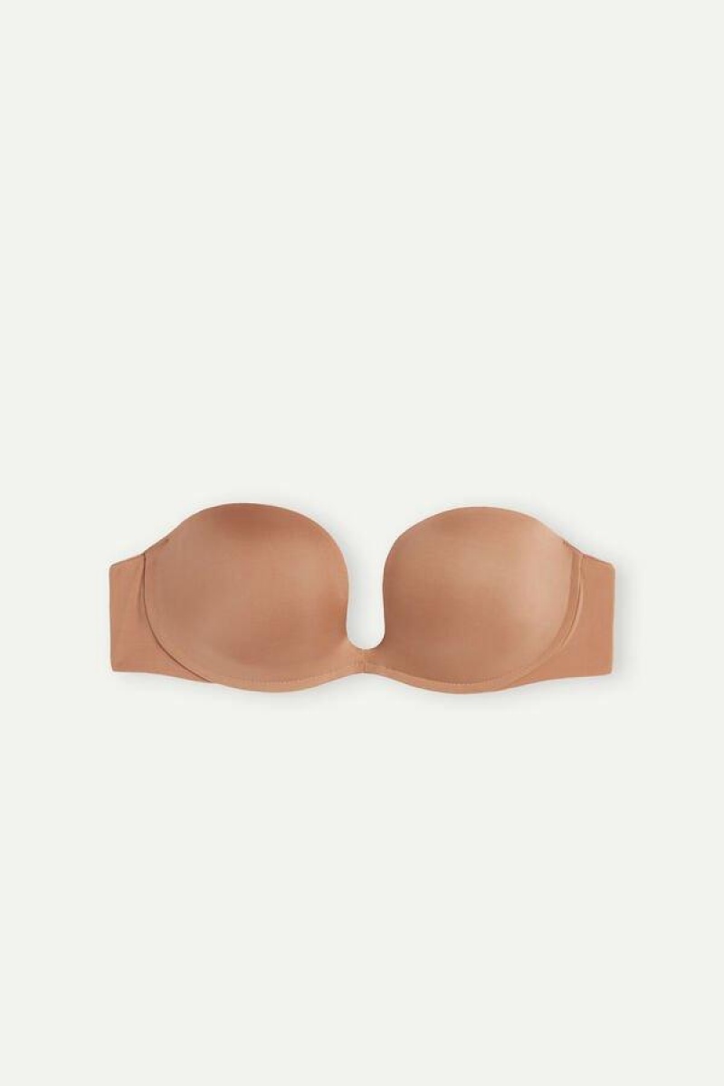 Intimissimi Monica Bandeau in Ultralight Microfiber BH Dame Beige | DK4981HK