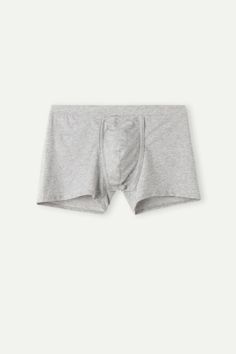 Intimissimi Natural Fresh Supima® Bomulds Boxer Herre Lysegrå | DK3482GL