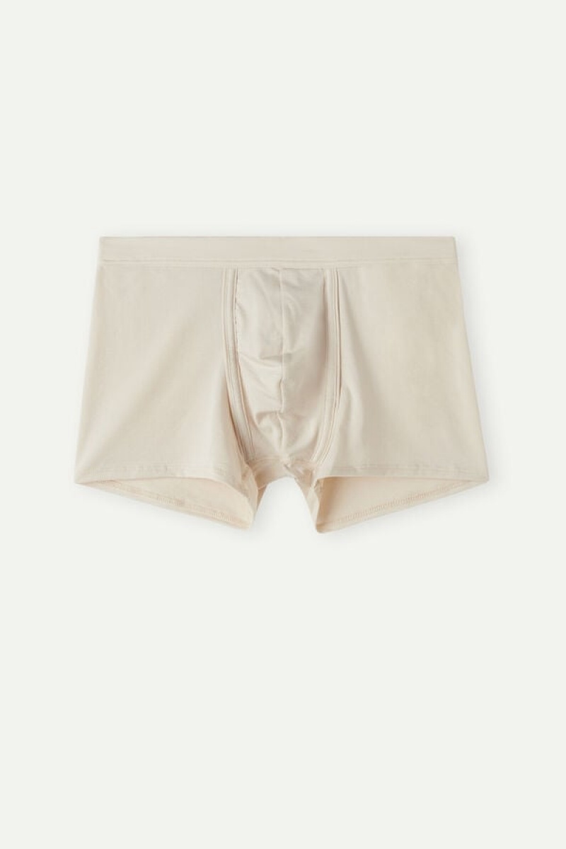 Intimissimi Natural Fresh Supima® Bomulds Boxer Herre Beige | DK3468RW