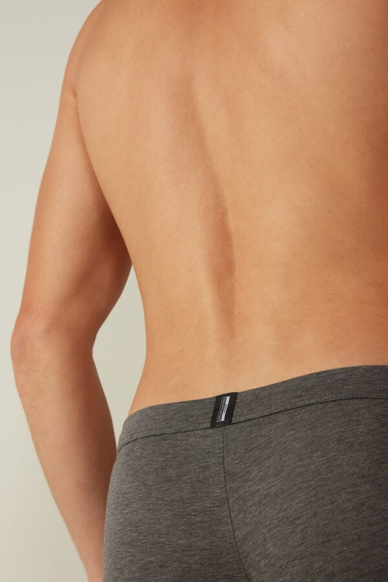 Intimissimi Natural Fresh Supima® Bomulds Boxer Herre Dyb Grå Blå | DK3464IS