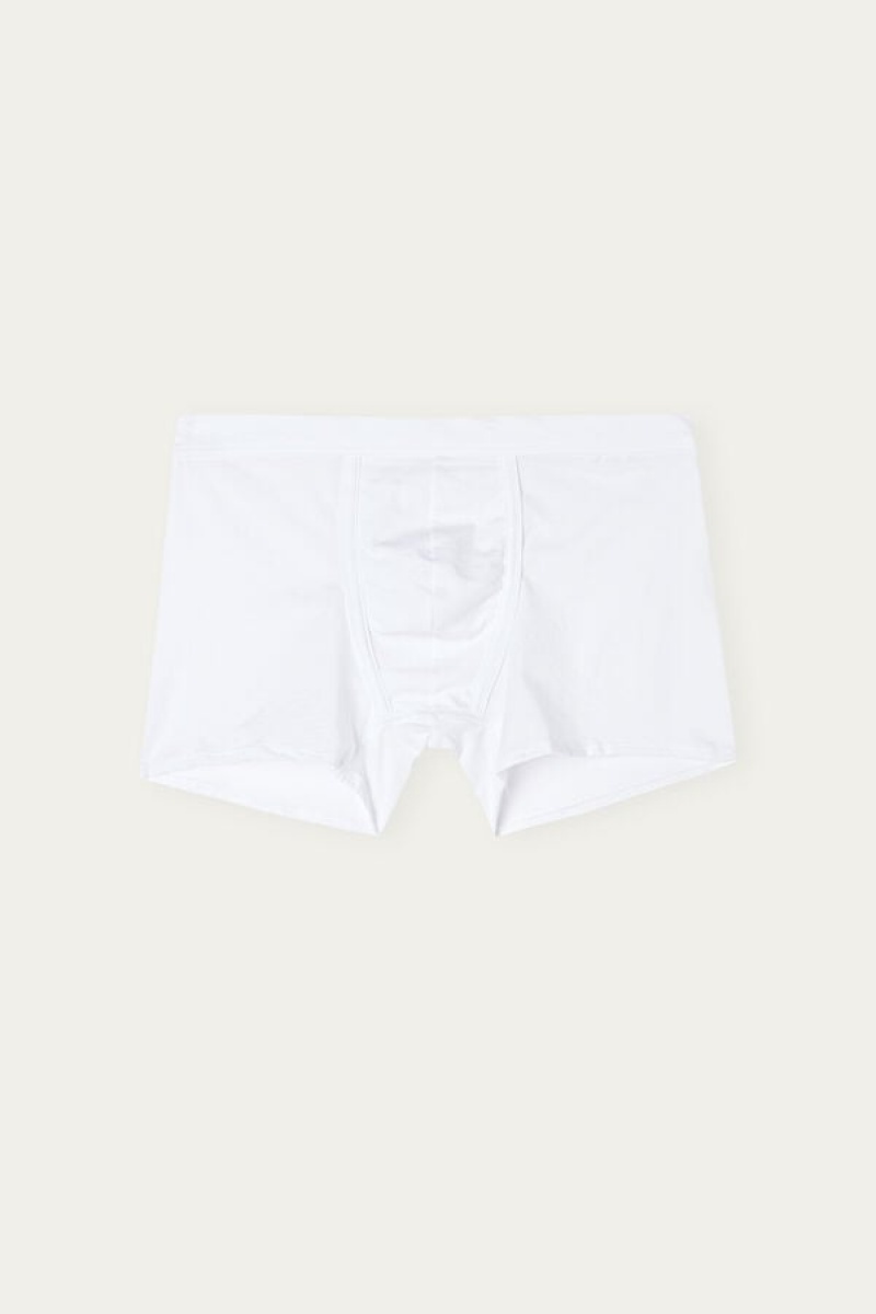 Intimissimi Natural Fresh Supima® Bomulds Boxer Herre Hvide | DK3426SO