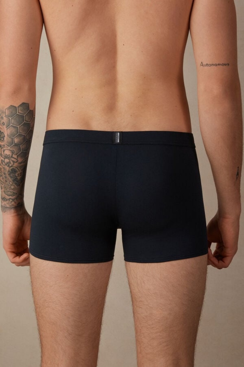 Intimissimi Natural Fresh Supima® Bomulds Boxer Herre Blå | DK3425DN