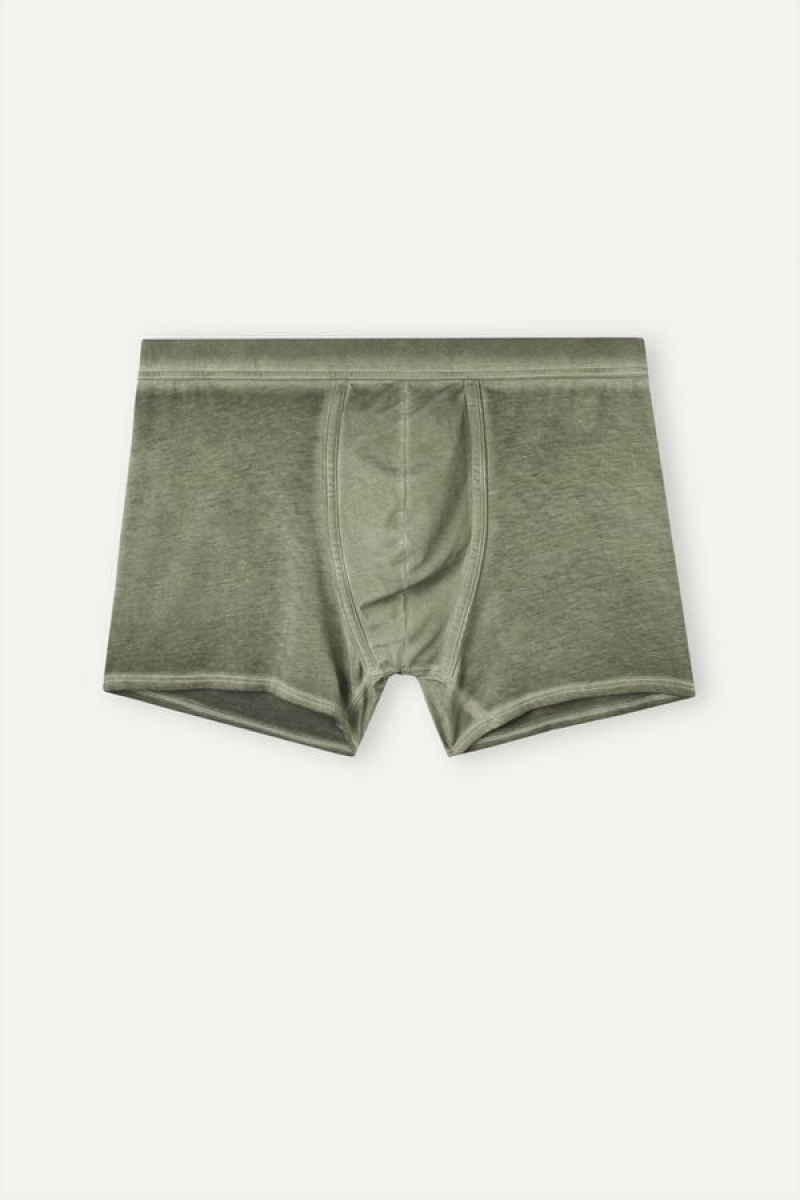 Intimissimi Natural Fresh Supima® Bomulds Boxer Herre Grøn | DK3394NB