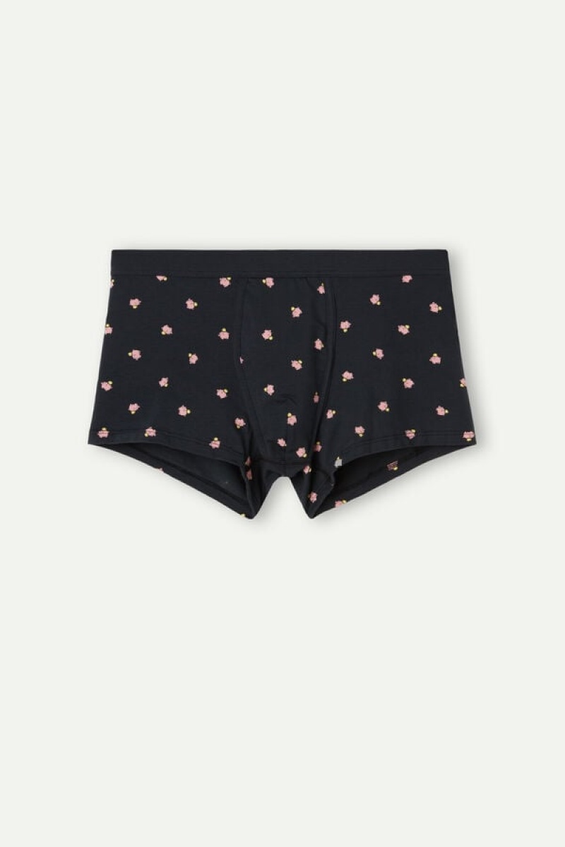 Intimissimi Piggy Bank in Stretch Supima® Bomulds Boxer Herre Blå | DK3400LH