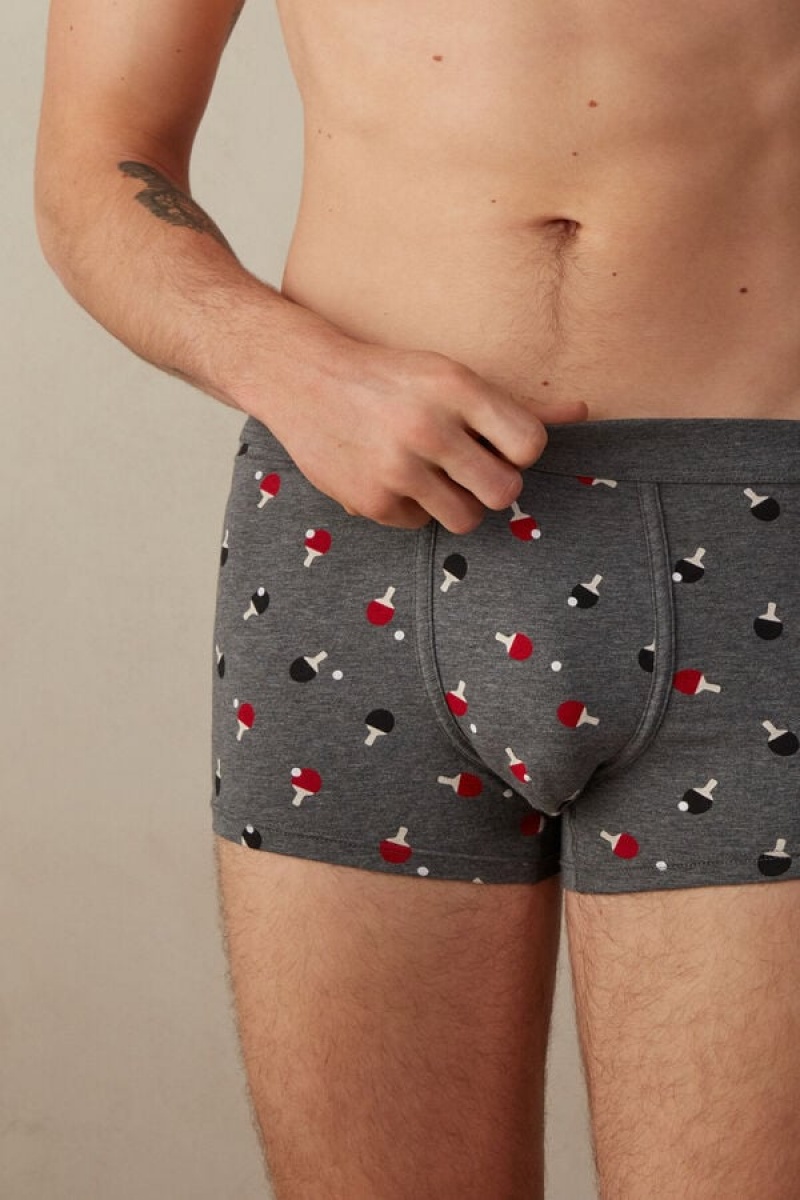 Intimissimi Ping Pong in Stretch Supima® Bomulds Boxer Herre Dyb Grå | DK3396VD