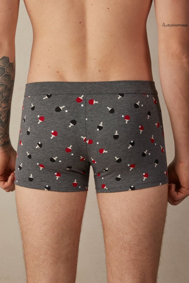 Intimissimi Ping Pong in Stretch Supima® Bomulds Boxer Herre Dyb Grå | DK3396VD