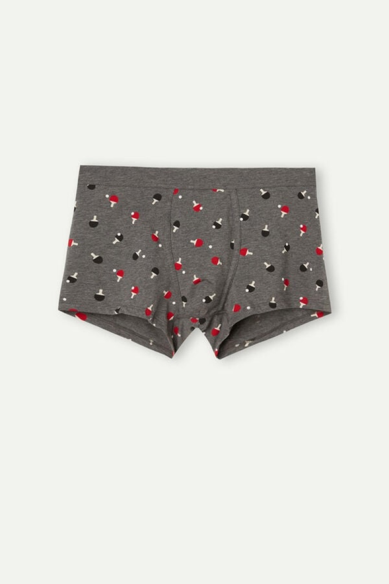 Intimissimi Ping Pong in Stretch Supima® Bomulds Boxer Herre Dyb Grå | DK3396VD