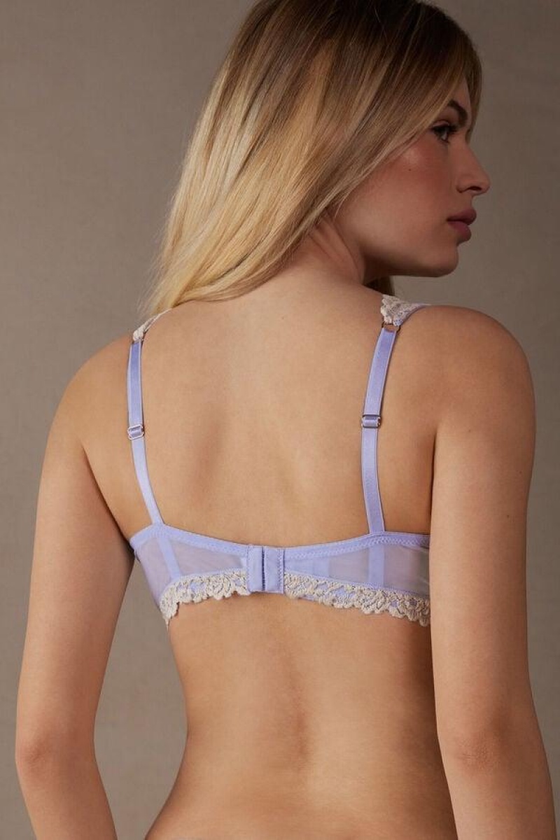 Intimissimi Pretty Flowers Elena Balconette BH Dame Lavendel Hvide | DK5038OR