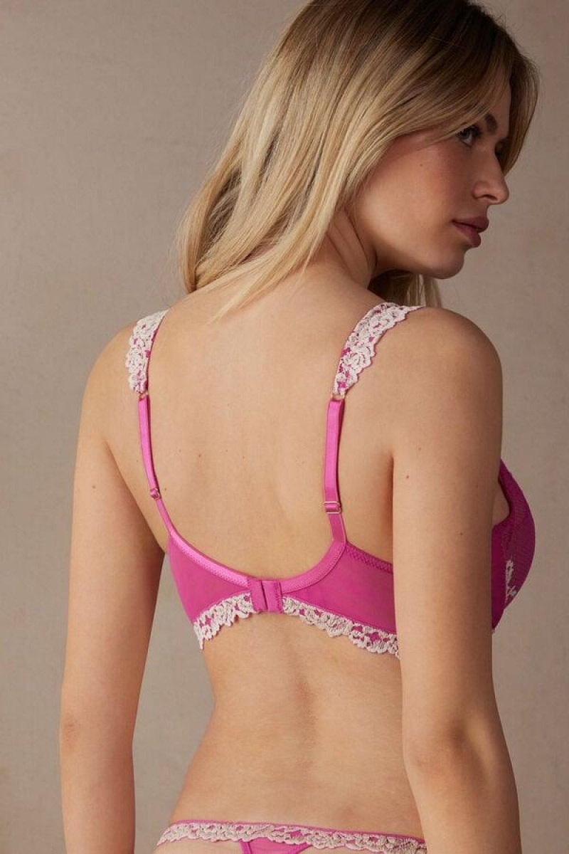 Intimissimi Pretty Flowers Giorgia Balconette BH Dame Lyserød Hvide | DK4563QZ